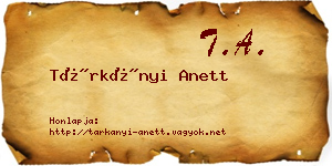 Tárkányi Anett névjegykártya