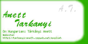 anett tarkanyi business card